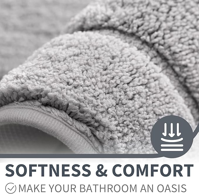 GRANNY SAYS Gray Bathroom Rugs, Bath Mats for Bathroom Non-Slip, Super Soft and Water Absorbent, Microfiber Bath Rugs, Machine Wash Dry, Bath Rugs for Floor, Tub and Shower, 32" x 20"