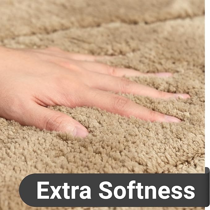 DEXDE Bathroom Rugs Runner 24 x 72 Inch,Extra Long Bathroom Rug Non-Slip,Machine Washable Bath Mats Rug,Beige Soft Carpets for Floor, Tub and Shower, Home Decor Accessories