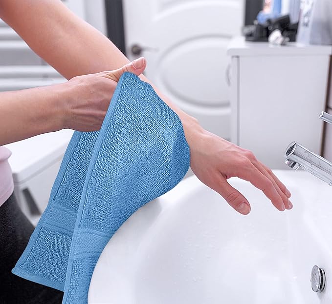 Utopia Towels 6 Pack Premium Hand Towels Set, 16 by 28 inches, 100% Ring Spun Cotton, Ultra Soft and Highly Absorbent 600GSM Towels for Bathroom, Gym, Shower, Hotel, and Spa, Electric Blue