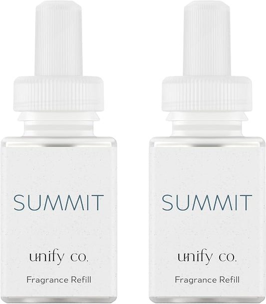 Pura & Unify Co. Home Scent Refill - Smart Home Air Diffuser Fragrance - Up to 120-Hours of Premium Fragrance per Refill - Clean & Safe Diffuser - Household Essential - 2 Pack, Summit