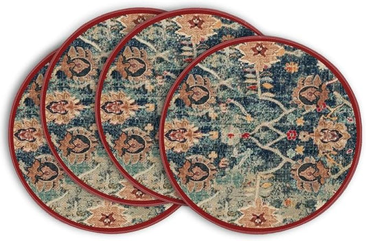 Artoid Mode Boho Bohemia Style Round Placemats Set of 4, 14 Inch Country Rustic Farmhouse Magical Fall Table Mats for Party Kitchen Dining Decoration