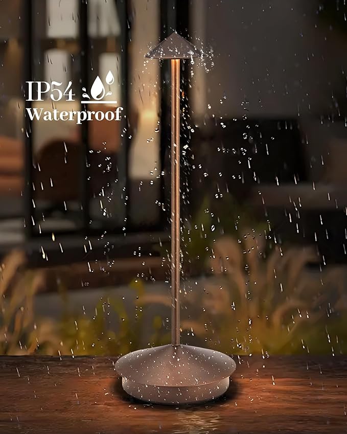 Portable Cordless Table Lamp Modern Led Desk Lamp Rechargeable 2 Pack, 6000mAh Battery Table Light for Dinning Patio Bedroom Camping Coffee shop Restaurant, IP54 Waterproof, Dimmable 3 Light Color