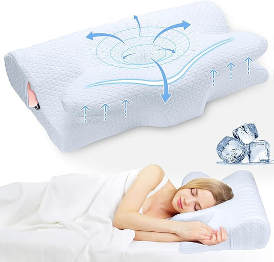 Neck Pillow, Neck & Cervical Pillows for Neck Support, Adjustable Cervical Neck Pillow for Sleeping, Memory Foam Side Sleeper Cervical Pillow for Bed