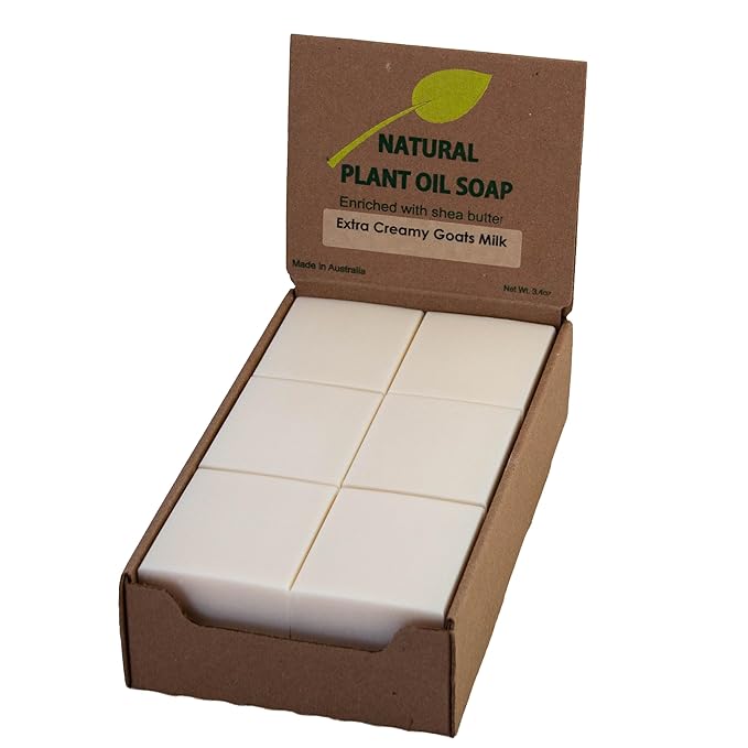 Goats Milk Scented Natural Soap Bars (12 Bars), 3.5oz Moisturizing French Triple Milled Soap Bars Enriched with Shea Butter - Pure Plant Oil Bath & Body Wash