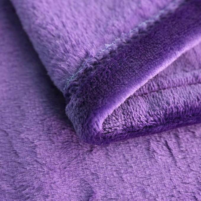 SOCHOW Flannel Fleece Blanket Throw Size, All Season Lightweight Super Soft Cozy Blanket for Bed or Couch, Purple, 50x60 inches