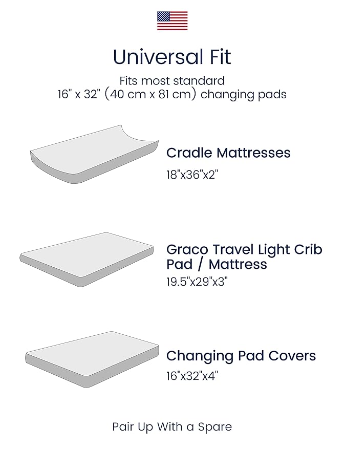 TotAha Premium Stretchy Changing Pad Covers (2-Pack)-Hypoallergenic, Silky Comfort, Buttery Soft, Calming Effect, All-Season Jersey-Knit 32'' X 16'' X 5'' Deep Pocket (Colorful Flora & Blue Flowers)