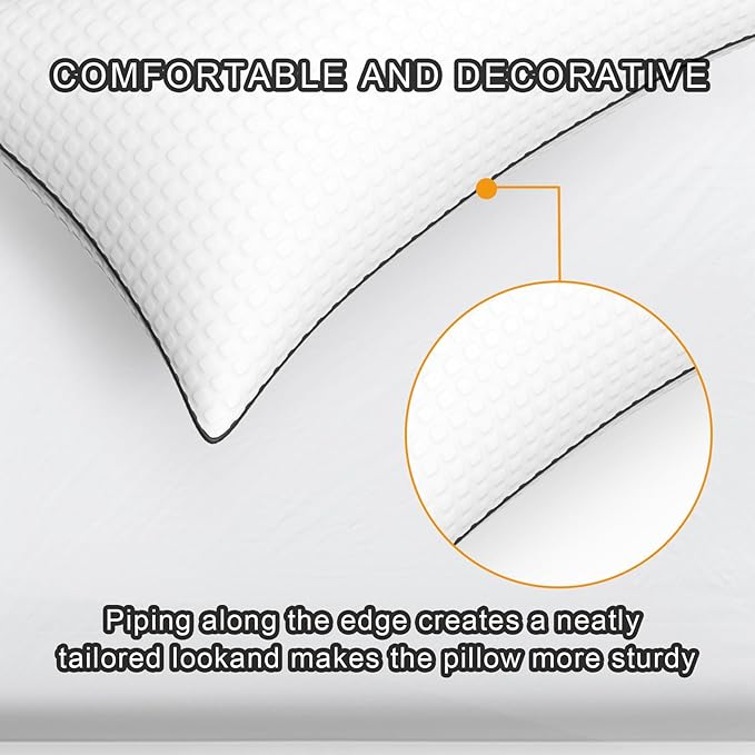 Bed Pillows for Sleeping Standard Size Set of 4,Cooling Breathable Pillows for Side and Back Sleepers Down Alternative Filling Luxury Soft