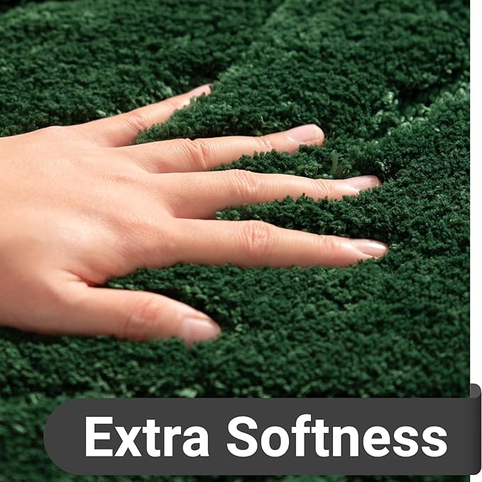 DEXDE Bathroom Rugs Runner 24 x 72 Inch,Extra Long Bathroom Rug Non-Slip,Machine Washable Bath Mats Rug,Green Soft Carpets for Floor, Tub and Shower