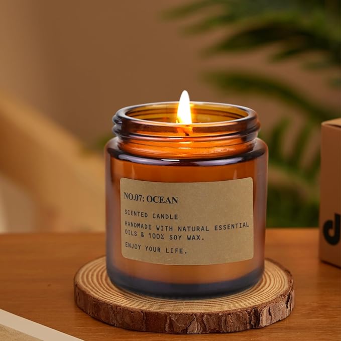 8 Pack Candles for Home Scented, Aromatherapy Jar Candle Gifts for Women, Natural Soy Wax Amber Candle Set, Scented Candles Set for Birthday Valentine Mother's Christmas Day Present
