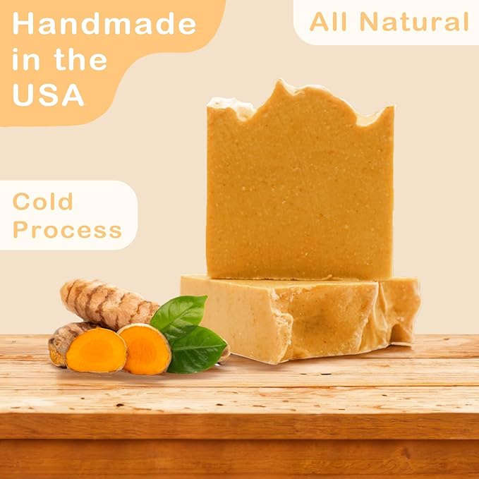 Turmeric Face and Body Soap 2 Pack Handmade with Natural and Organic Ingredients for All Skin Types