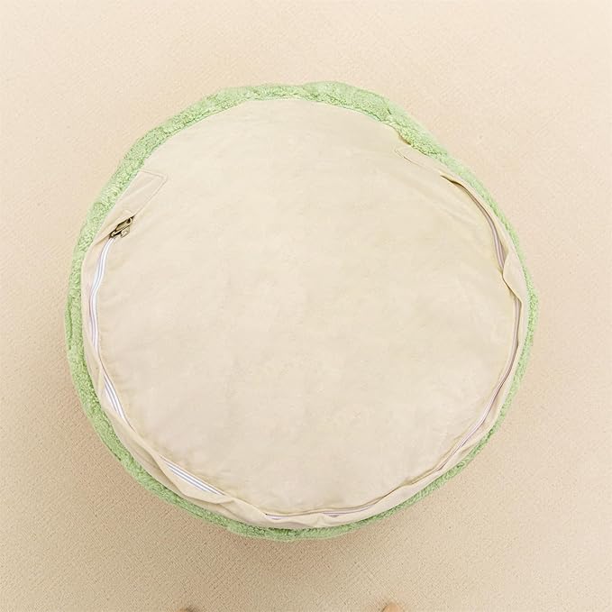 Round Pouf Ottoman 20x 20x 14 Inches Boho Poof Home Decor Floor Pouffe Ottoman Foot Rest for Couch Sofa Bean Bag Chairs Living Room Bedroom Grass Green