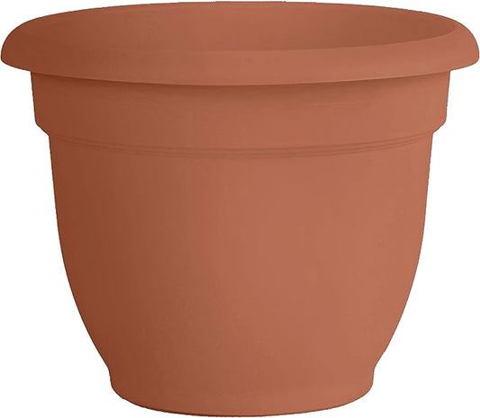 Fiskars Bloem 12 Inch Ariana Planter with Self-Watering Grid, Color Clay