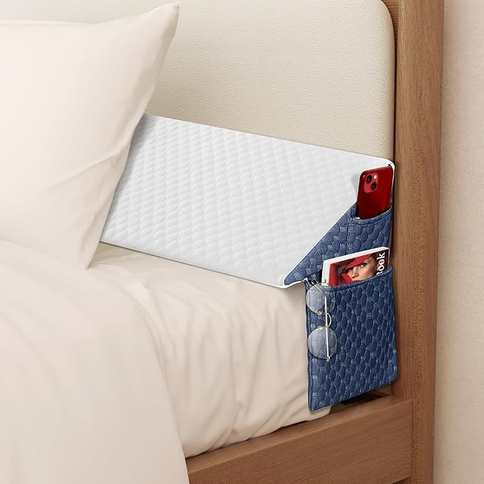 Twin Bed Wedge Pillow for Headboard 39"x 10"x 6" Large/Mattress Gap Filler Close The Gap (0-6")/Foam Triangle Bloster Wedge Pillow headboard for Headboard Gap Between Mattress and Headboard