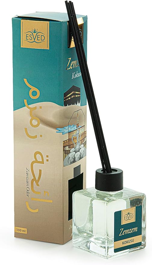 ihvan online, Reed Diffuser 3.4 Fl Oz - 100ml, Arabic Scent Room Diffusers, Home Fragrance, Luxury Diffuser, Essential Oil Sticks, Aromatherapy Air Freshener, Zamzam
