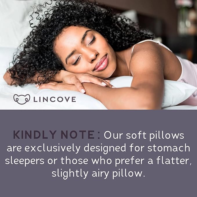 Lincove Signature 100% Natural Canadian White Down Luxury Sleeping Pillow - 800 Fill Power, 500 Thread Count Cotton Shell, Made in Canada, Queen - Soft, 2 Pack