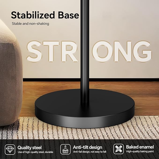 70" Black Tree Floor Lamp with 3 Crystal Cage Lampshades & Dimmable Bulbs - Vintage Glam Standing Lamp for Living Room Bedroom, Industrial Modern Decor with Crystal Ball Accents