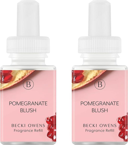 Pura & Becki Owens Home Scent Refill - Smart Home Air Diffuser - Up to 120-Hours of Premium Fragrance per Refill - Household Essential - Clean Diffuser Fragrance - 2 Pack, Pomegranate Blush