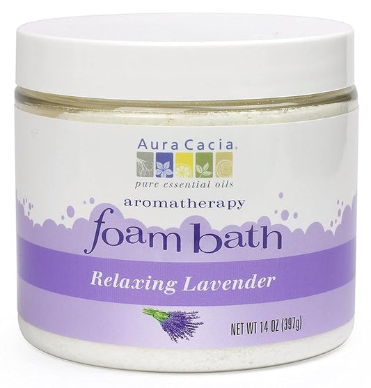 Aura Cacia Aromatherapy Foam Bath, Relaxing Lavender, 14 ounce jar