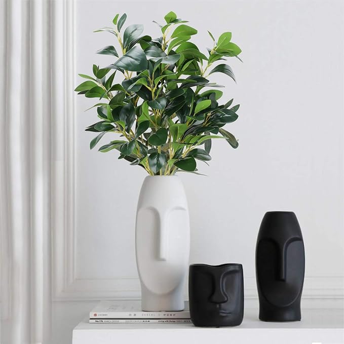 AILANDA Artificial Greenery Stems 32.3'' Long Stem Artificial Shrubs Plants Faux Eucalyptus Leaves Silk Greenery Stems Arrangement for Floor Vase Spring Floral Home Decor Wedding Table Centerpiece
