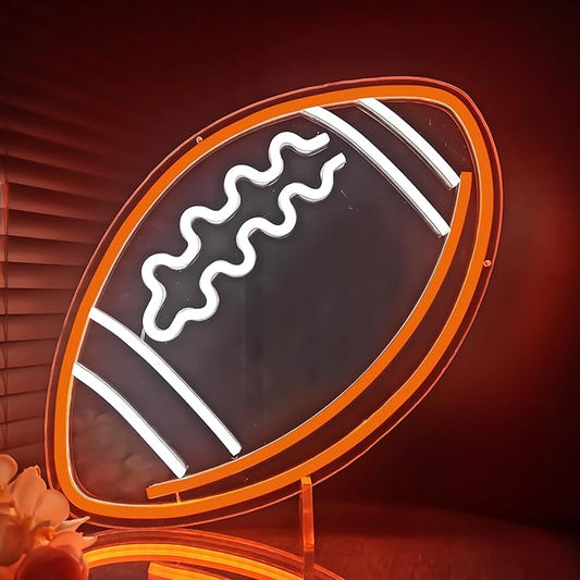 Football Neon Signs for Wall Decor Dimmable Neon Football Light for Bedroom Football Room Decor for Boys Girls Room Football Neon Wall Sign for Man Cave Game Room Birthday Decoration