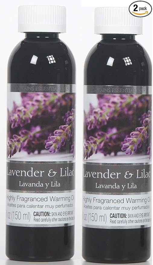 Hosley Lavender Lilac Fragrance Warming Oils, Set of 2, 5oz Each. Ideal Gift for Weddings, spa, Reiki, Meditation, Bathroom Settings.P1