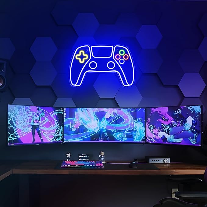 Kavaas Gamer Neon Sign, Neon Controller Sign for Gaming Room Decor - Gaming Neon Sign for Teen Boys Room Decor - Best Gamer Gifts for Teenage Boys, Kids