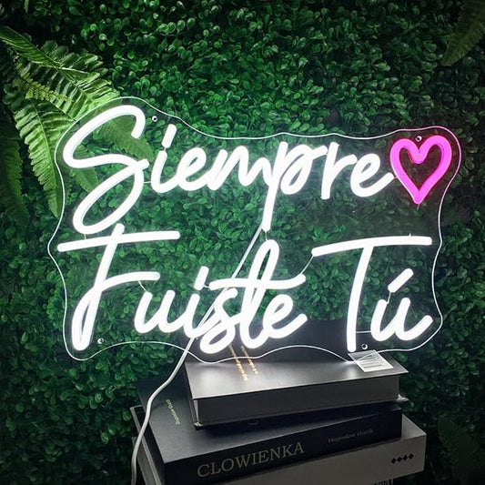It Was Always You Neon Sign, LED Neon Lights Pink and White Love Quote Wall Art 17.5", USB power Señal neón 'Siempre Fuiste Tú' for Wedding Proposals, Anniversary Decorations and Romantic Celebrations