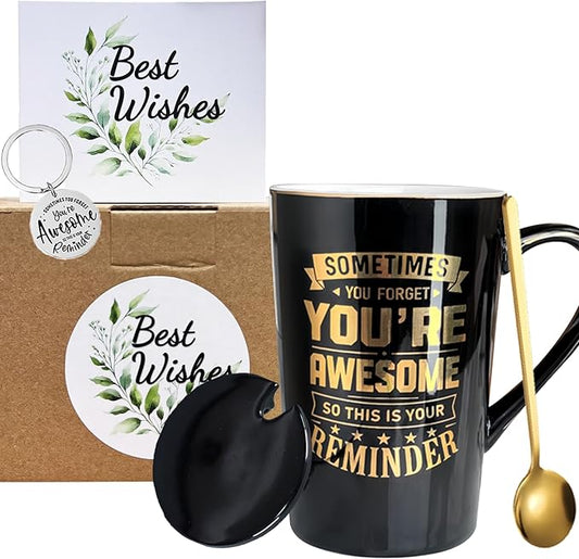 BOFILL Thank You Gifts for Men Women, Sometimes Forget You're Awesome Coffee Mug Friend Birthday Coworker Farewell Thanksgiving Christmas Day Present Cup Appreciation Cool Ideas, 14 Oz