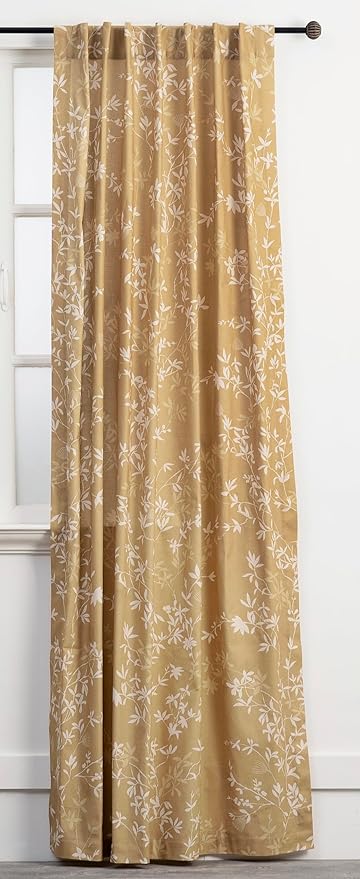 Maison d' Hermine Curtains for Living Room 100% Cotton 96 inch Length Two Panels Light Filtering Curtains for Bedroom Windows with Rod and Loop Pockets Drapes (Louxor Dark Beige, 50" W x 96" L)