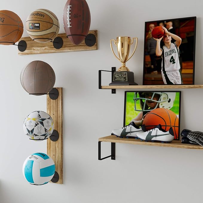 Wallniture Toledo Floating Shelves for Wall, Wall Shelf for Living Room Decor, Kitchen Organization, Bathroom Organizer, Bedrooom Shelves Burnt Set of 2