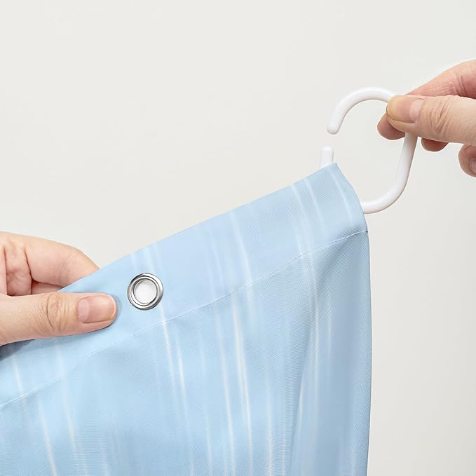 AILONEN Blue Rose Shower Curtain for Girls,Raining Rose Shower Curtain for Bathroom Decor,Women Kids Polyester Waterproof 3D Printed Bath Curtain with 12 Hooks,72" W*96" H