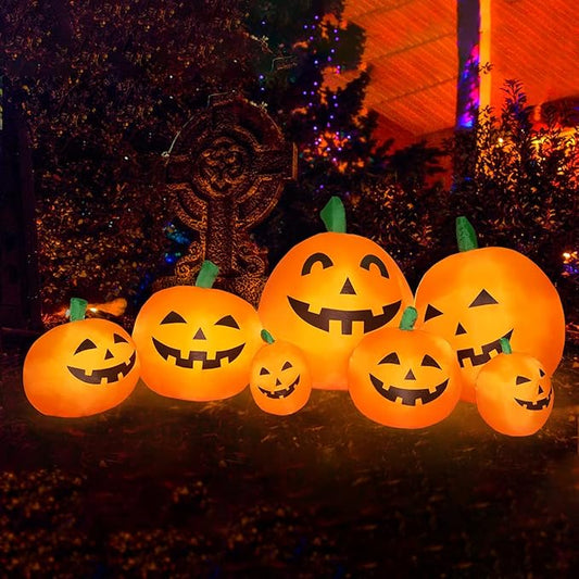 7.5 FT Inflatable Pumpkin Halloween Decorations, Halloween Blow Up Yard Decoration Clearance with LED Lights Built-in Front Yard, Porch, Lawm or Halloween Party Indoor Outdoor