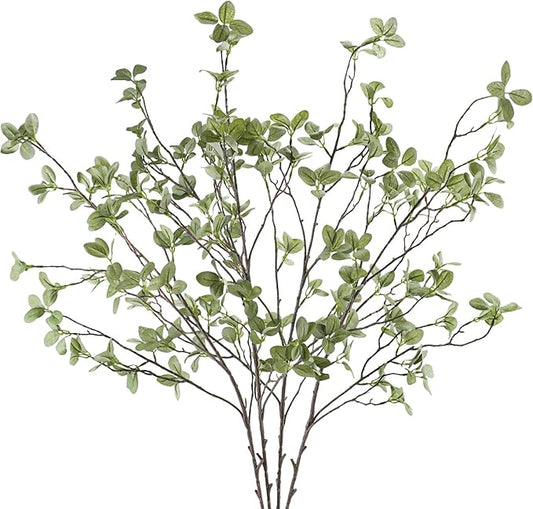 41” Artificial Greenery Stems, Long Fake Plant Twigs Faux Greenery Branches for Tall Vase Home Party Wedding Office Decor (4 Pcs)
