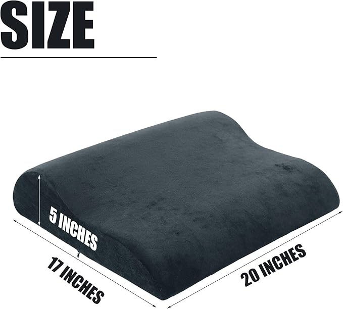 HOMBYS Extra Large Recliner Leg Pillow, Memory Foam Foot Rest Cushion Wave Shape Recliner Footrest Extender, Multi Purpose Back & Lumbar Support Pillow for Recliner, Bed, Sofa Couch,Grey