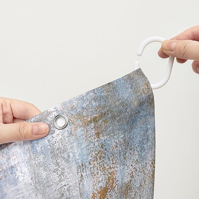 AILONEN Blue Rose Shower Curtain for Girls 3D Rose Water Droplet Retro Bathroom Decor,Modern Rose Flower Couple Lover Women Bath Curtain 72" W*84" H Polyester Waterproof Bathroom Curtain with Hooks