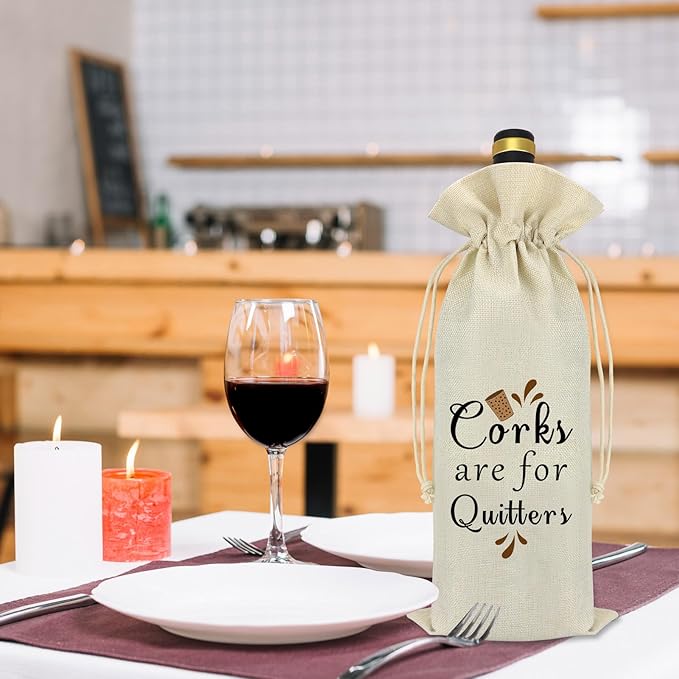 Coworker Leaving Gift Wine Lover Wine Bag Friends Friendship Gifts Going Away Goodbye Farewell Gift Wine Gift for Wine Lover Retirement Gift for Women Men Dad Uncle Reusable Wine Bags with Drawstrings