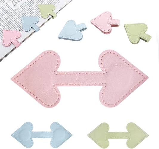 1Pcs Heart-Shaped Magnetic Leather Bookmark - Romantic Heart Bookmark, Faux Leather Book Mark with Double-Sided Magnets, Love Gifts for Women, Students, Reading Lovers Mothers Day Gift(Pink)