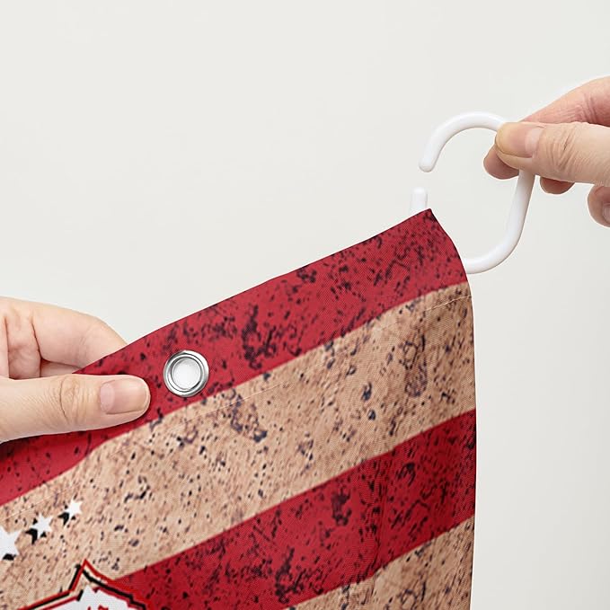 AILONEN Monster Truck Shower Curtain, American Flag Truck Bath Curtain for Boys,Red Truck Car Bathroom Decor Waterproof Fabric 48" W*72" H Inch with 12 Plastic Hooks