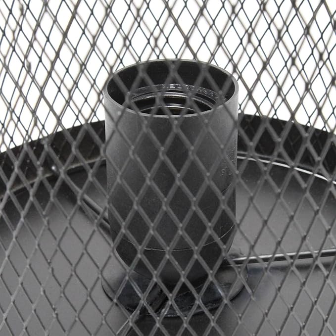 Simple Designs LT1075-BLK Black Mesh Cylindrical Steel Table Lamp