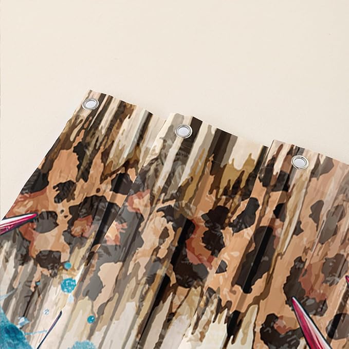 AILONEN Deer Hunting Shower Curtain for Bathroom Decor,American Flag Elk Bath Curtain for Kids Boys Teens,Safari Deer Print Curtain,Polyester Waterproof with 12 Plastic Hooks 72" W*84" H