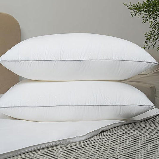 Pillows for Sleeping 2 Pack Bed Pillow Set of 2 for Side Back and Stomach Sleepers Down Alternative Filling Luxury Soft (White, Standard(2 Pack))