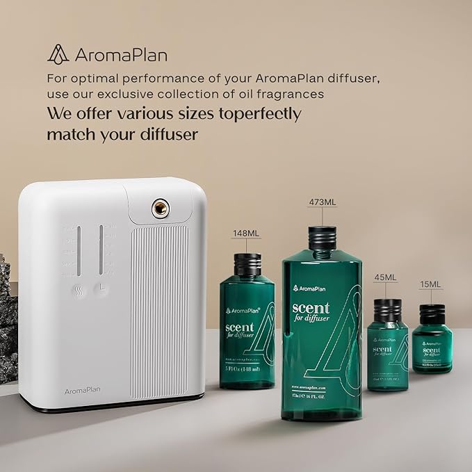 AromaPlan 2025 Waterless HVAC Scent Diffuser Whole House & Commercial Diffuser, 2 Fragrances Included-Smart, Cold-Air Waterless Scent Air- App Control, AC, 2000 Sq. Ft Coverage,White