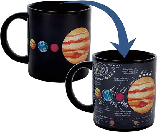 The Unemployed Philosophers Guild Heat Transforming Color Changing Planet Mug - Hot Coffee Reveals the Solar System, Comes in a Fun Box, 12oz