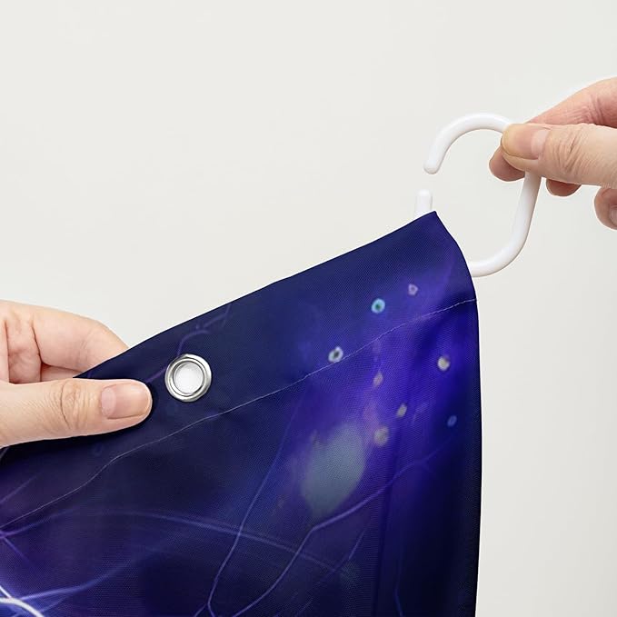 AILONEN Howling Wolf Shower Curtain,Lightning Planet Wolf Bath Curtain for Kids Boys Girls,Wildlife Animal Polyester Waterproof for Shower with 12 Plastic Hooks 36" W*72" H