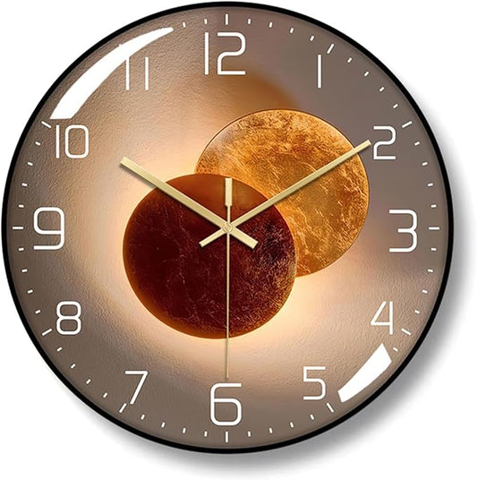 Ergocar Wall Clock, Art Deco Wall Clock, Non-Ticking Silent Modern Metal Wall Clock, Suitable for Living Room, Bedroom, Office,Study Room,