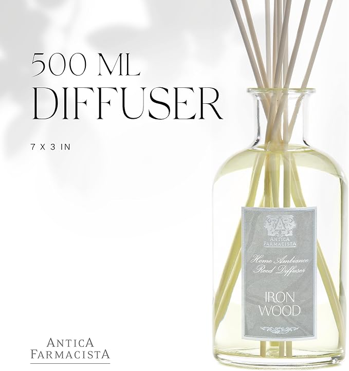 Antica Farmacista Home Ambiance Diffuser, Reed Diffuser Ironwood, 16.9 Fl Oz