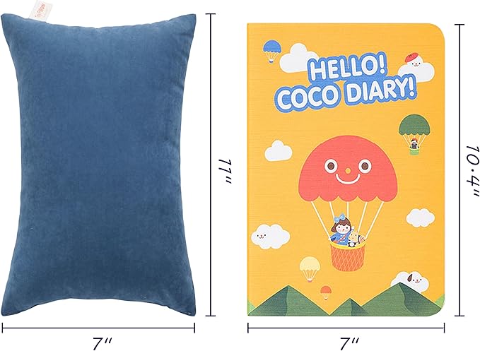 FLXXIE 2 Pack Microfiber Tiny Pillows, 11x7 Inches, Mini Pillows for Sleeping and Traveling, Washable Pillows, Soft Small Pillows Travel Pillows Nap Pillows, Denim Blue