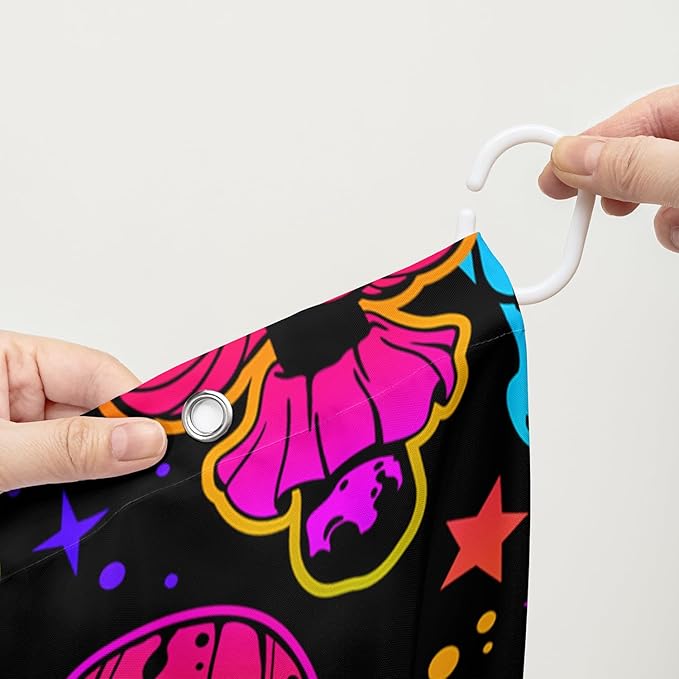 AILONEN Rose Flower Shower Curtain,Colorful Rose Flower Bath Curtain for Kids Girls Women,Modern Romantic Floral Flower Print Polyester Waterproof with 12 Plastic Hooks 36" W*72" H