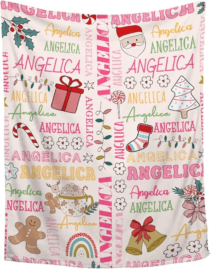 Custom Christmas Blanket | Personalized Holiday Blanket for Boys Girls | Plush Cozy Custom Name Blanket | Christmas Decor Personalized Gifts Name Blanket | 30"x40"-Toddlers/Crib Size