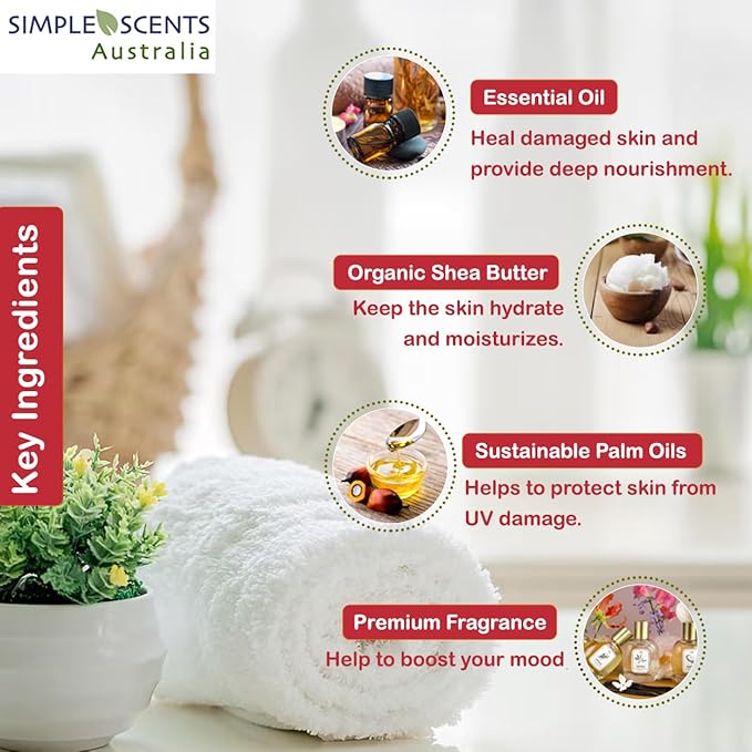 Melon Strawberry Scented Natural Soap Bars (12 Bars), 3.5oz Moisturizing French Triple Milled Soap Bars Enriched with Shea Butter - Pure Plant Oil Bath & Body Soap Bars